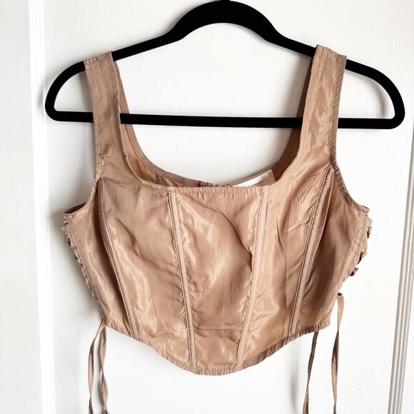 Halfheart Side Lace Up Bustier Crop Going Out Top Sexy Renaissance Feminine M - Picture 2 of 8